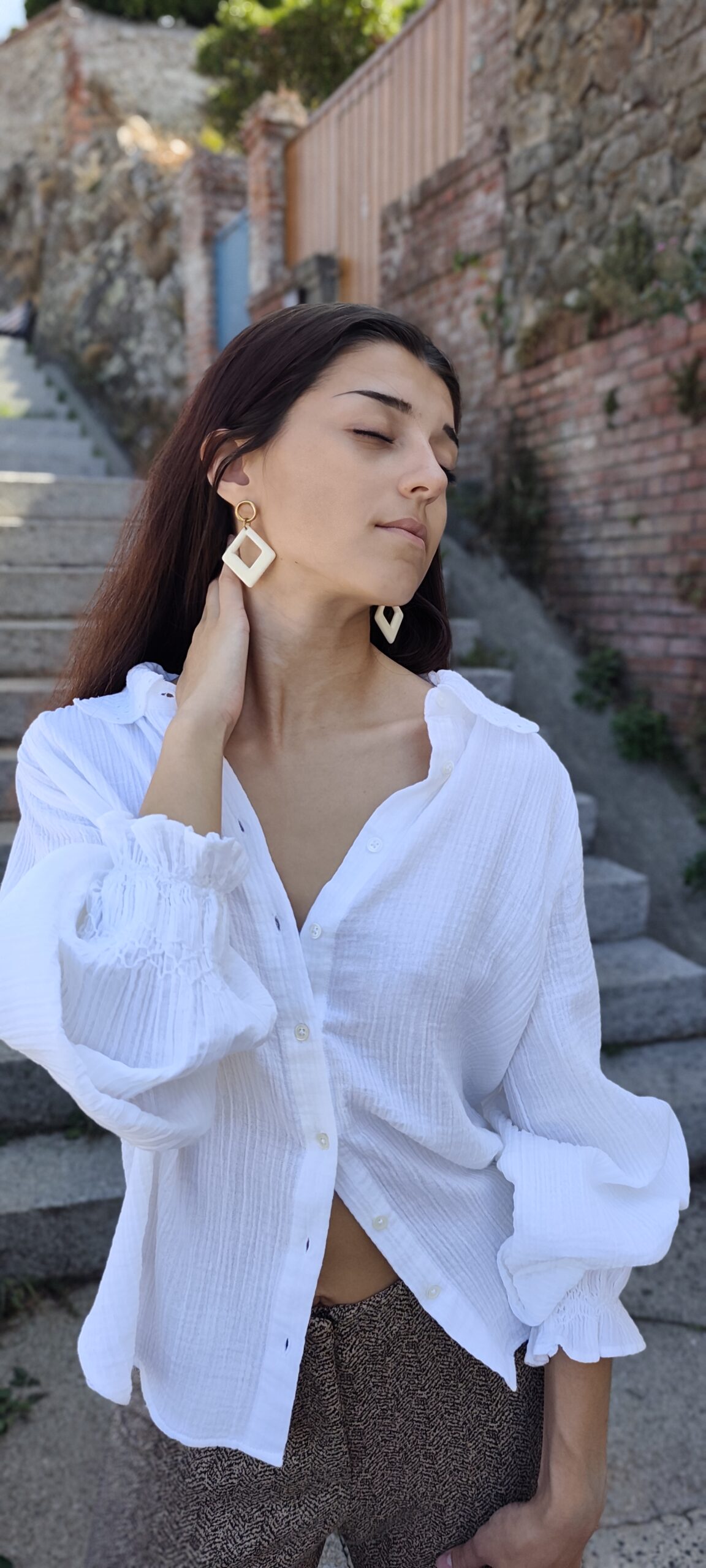 Blouse K160 Blanc & Bordeaux